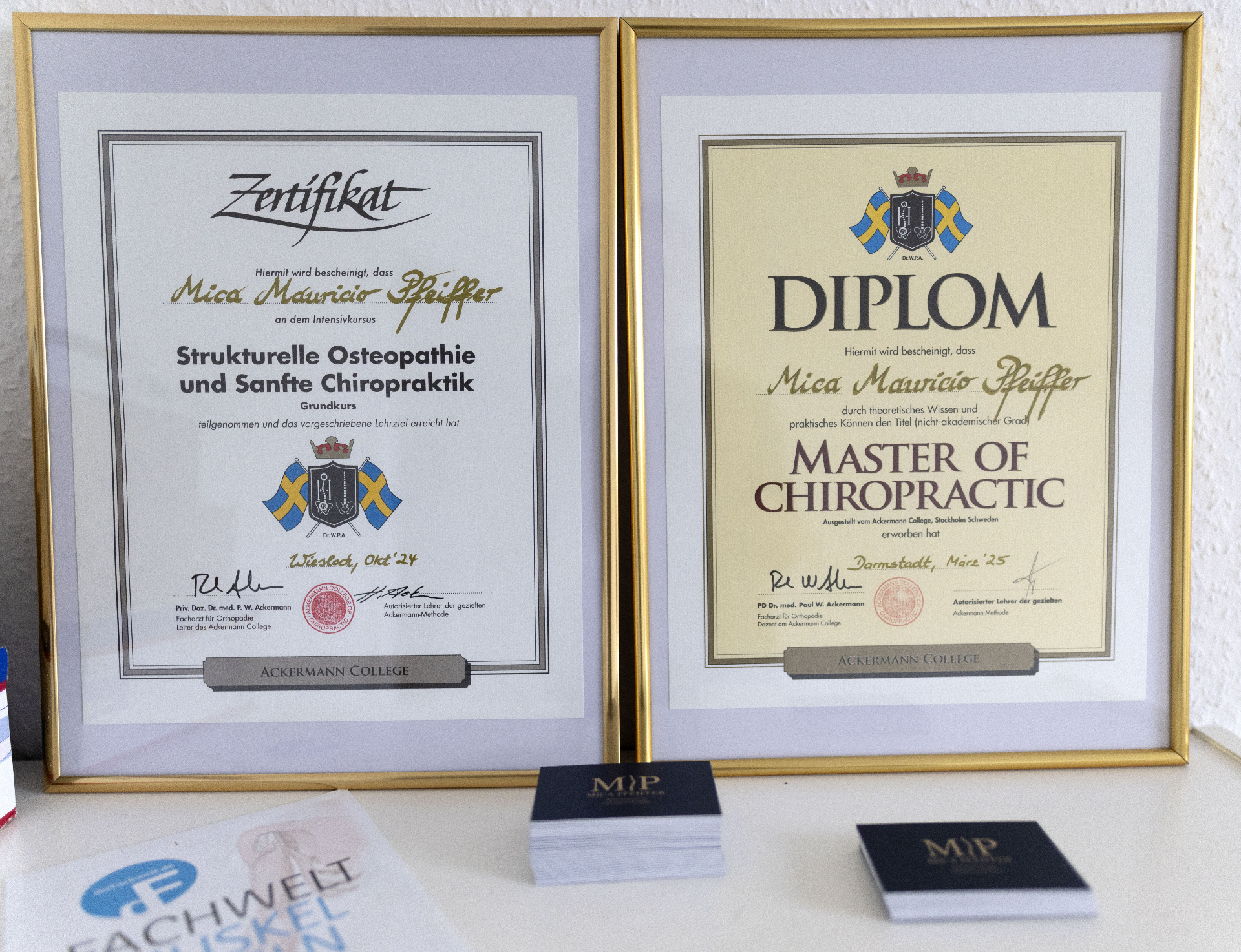 Zertifikate Ackermann College – Mica Mauricio Pfeiffer